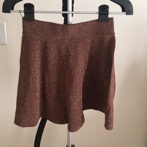 Forever 21 Skater Skirt Gold Shimmer